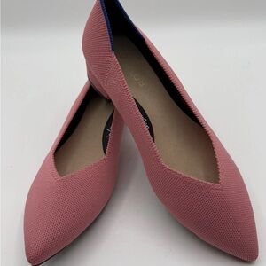 Rothy's The High Point Tulip Heels Pink Flats, Women's size 9 NEW